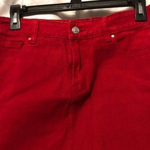 Red mini skirt